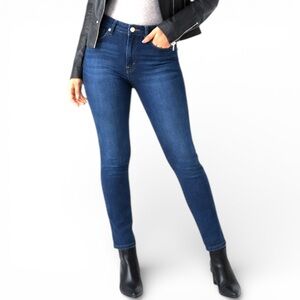 NEW JEN7 7 FOR ALL MANKIND High Waist Skinny Jeans Stretch Medium Blue Size 10